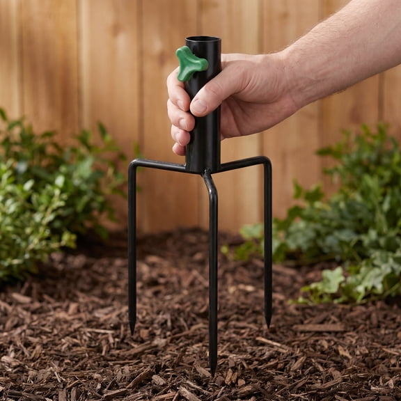 Yardwe Versatile Flagpole Ground Stake for Outdoor Yard Use with Enhanced Soil Grip Design