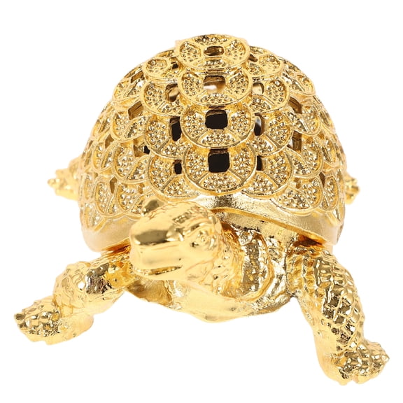 Yardwe Vintage Golden Turtle Figurine Alloy Craft for Home and Restaurant Display