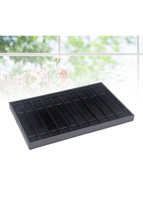 Watch Storage Tray Black 10 Compartment Watch Box for Display and Organization