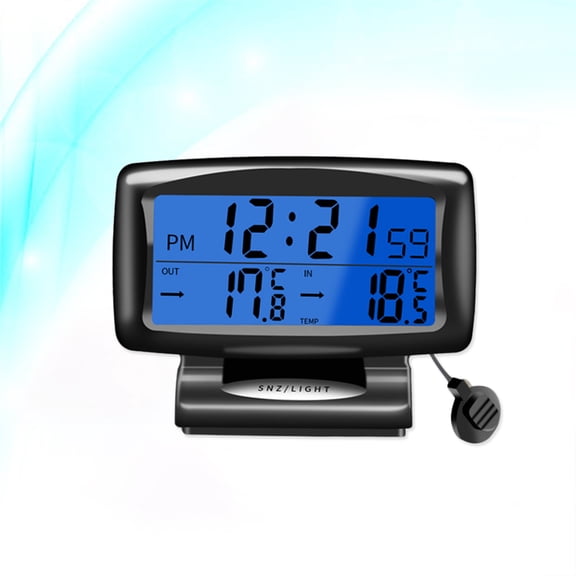 Yardwe Mechanical Car Thermometer Black Metal Car Supplies with Night Backlit Display