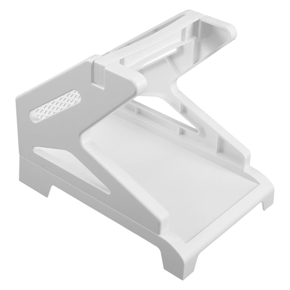 Yardwe White Plastic Thermal Label Holder for Rolls Desktop Stand with Stable Design for Shipping and Office Use