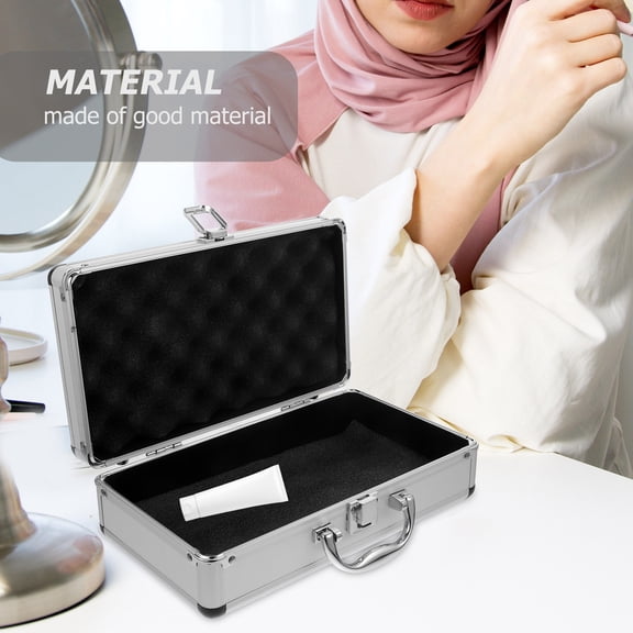 Yardwe White Portable Aluminum Alloy Tool Storage Box Large Capacity with Handle