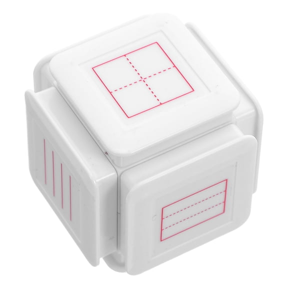 Yardwe White Six Sided Classroom Stamp Self Inking Handwriting Practice Tool for Early Education