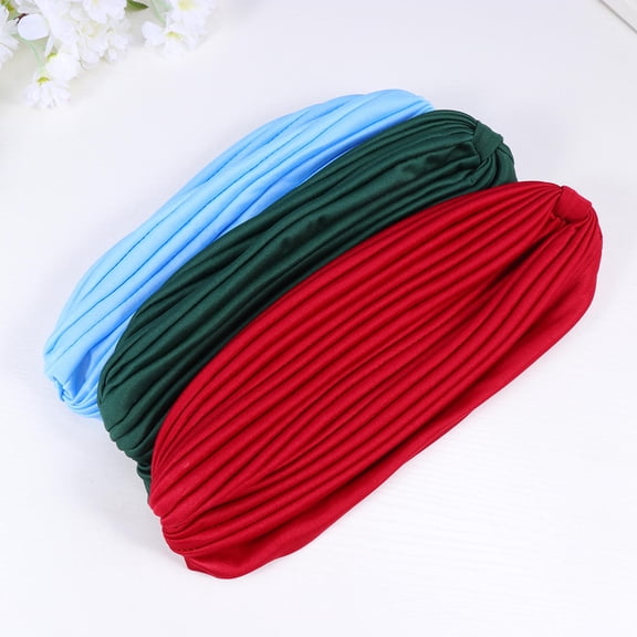 Yardwe Women Chemo Headwear 5Pack Cross Turban Soft Cotton for Scalps One Size