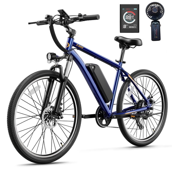 YareYi EB5 350W Rated Electric Bike for Adults, 26" Tire ebike with Removable Battery, 40-Mile Range, 20 MPH, 7-Speed and Front Fork Suspension Electric Mountain Bike, Green
