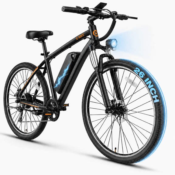 YareYi Electric Bicycle 26", 1000W Brushless Motor, 20MPH Electric Mountain Bike with 36V 10Ah Removable Battery, Shimano 7-Speed Bicycles, UL 2849