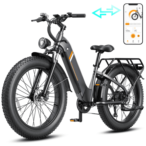 YareYi Electric Bike for Adults, 1500W Peak Motor 28 Mph, 48V 18Ah Removable Battery, 26'' x 4'' Fat Tire E-Mountain Bicycle, APP Control with Turn Signal, UL2849