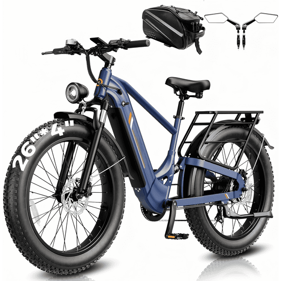 YareYi Electric Bike for Adults, 2000W Peak Motor 40Mph 52V 20Ah Removable Battery, 26'' x 4'' Fat Tire E-Mountain Bicycle, APP Control Bluetooth, UL2849