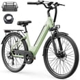 thumbnail image 1 of YareYi Roamer ST 26" Electric Bike for Adults, Step-Through Commuter E Bike, 500W Rated Motor, 28 MPH, 48V 11Ah Removable Battery, 62-Mile Range, City Cruiser Ebike, Green, 1 of 8