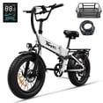 thumbnail image 1 of YareYi X-Hunter 750W Rated Electric Bike for Adults, 28 MPH Folding Ebike with 48V 13Ah Removable Battery, 70-Mile Range, 20" Fat Tire Full Suspension E Bike, 7-Speed, White, 1 of 8