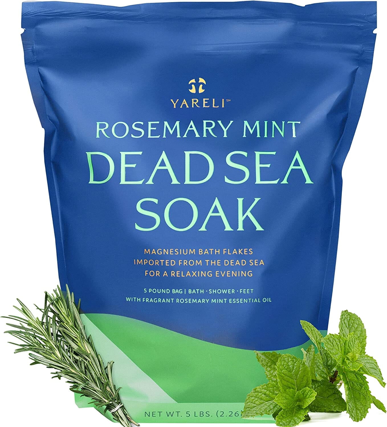 Yareli Dead Sea Bath & Foot Soak, Rosemary Peppermint Magnesium Bath