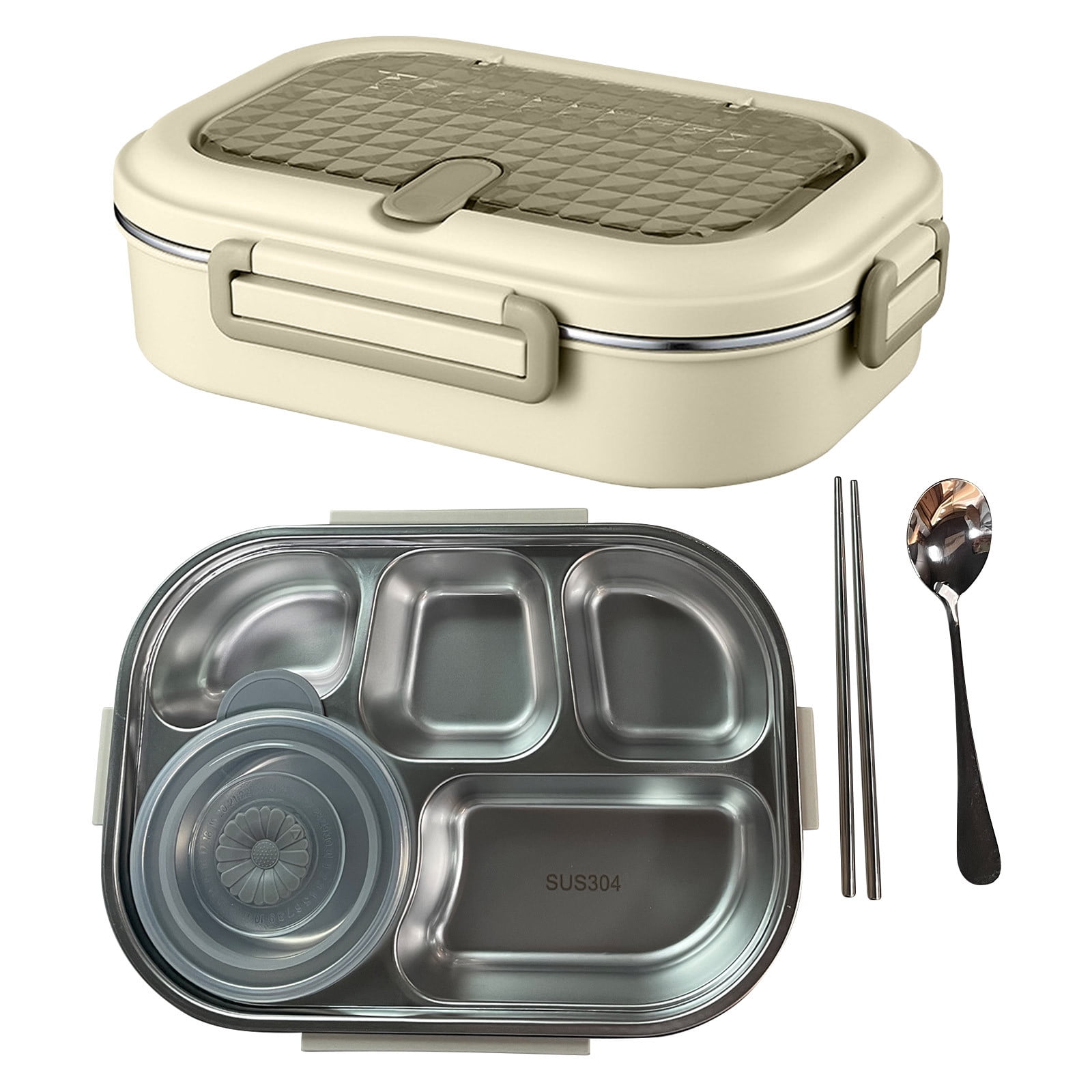 Yarino Dividers Lunch Containers with Dividers 216 oz Stainless Steel