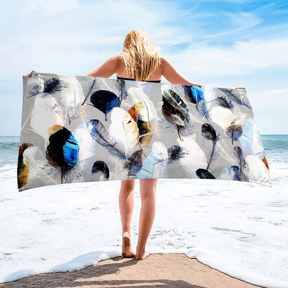 Cool Vintage Sardine Beach Towel - Oversize 52x32 Inch Microfiber, Super Absorbent & Sand-Free For Pool, Yoga, Travel