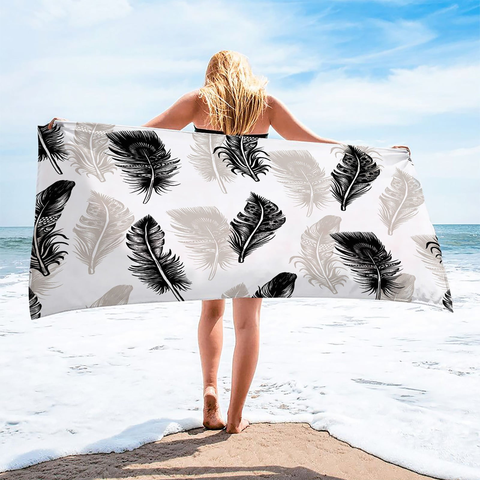 Yarino extra large beach towels adult 72x52 microfiber beach towel