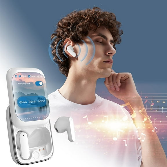 Yarino HD Display Touchscreen Earbuds - Slide Cover Design & 30-Hour ANC for Premium Audio