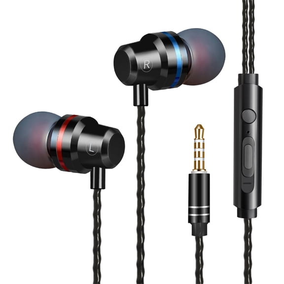 Yarino Metal Noise Isolating Wired Sports Earbuds with Mic - Hi-Fi Stereo, Magnetic, 3.5mm Jack, Remote Control for Running Workout