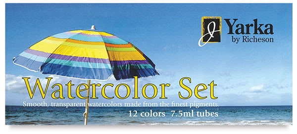 Yarka Non-Toxic Watercolor Paint Set, 7.5 ml Tube, Assorted Bright Color, Set of 12