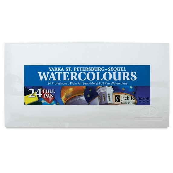 Yarka St. Petersburg Professional Watercolor Pans - Sequel Set, Assorted Colors, Set of 24, Pans