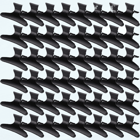 Yarlung 48 Pack Butterfly Hair Clamps, Hair Claw Clips Salon Hair Barrettes for Styling, Sectioning, Cutting and Coloring, Black