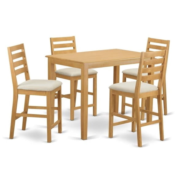 Yarmouth Counter Height Pub Table & 4 Bar Stools, Oak
