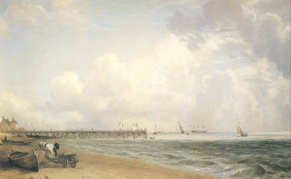 Yarmouth Jetty Canvas Art - John Constable (24 x 36)