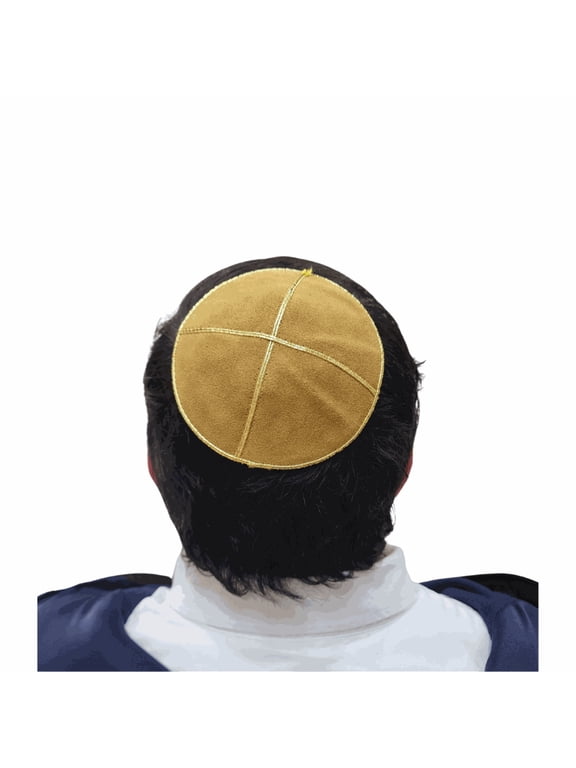 Yarmulka Jewish Kippa Flat Yamaka Kipah Kipot Leather Suede 14cm