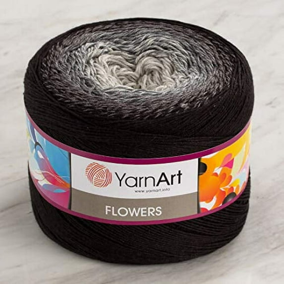 Yarn Art Flowers Yarn 55% Cotton 45% Acrylic 250gr 1094yds Multicolor Cotton Yarn Rainbow Crochet Yarn Spring Summer 2 Sport Yarn (253)