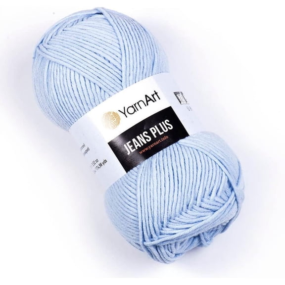 Yarn Art Jeans Plus Yarn, 55% Cotton 45% Polyacrylic, 100 g (3.5 oz), 160 m (174 yds), Yarn Weight: 4 : Worsted-Aran (75)