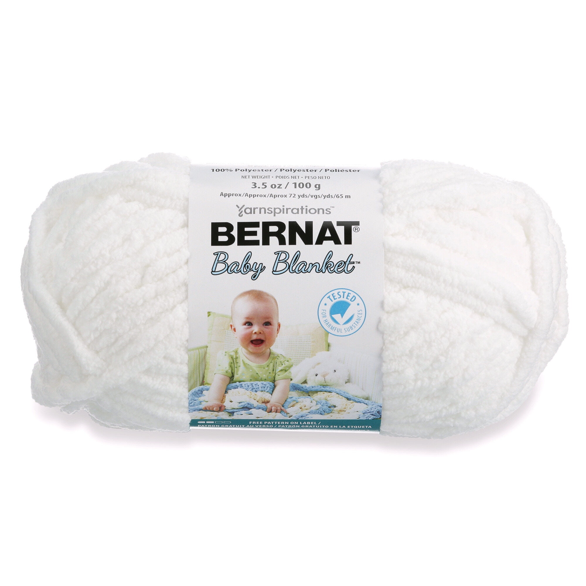 Bernat Baby Blanket Yarn White Ombre, 100 grams 86 yards per package