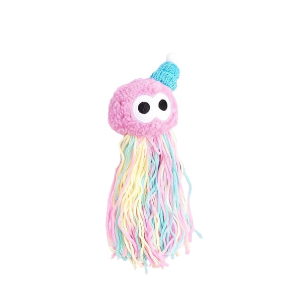 Yarn Ball Cat Toy Hanging Design, Self Play Wand Toy for Indoor Kitten Adult Cat to Bat And Chew, Soft Yarn for Daily Play