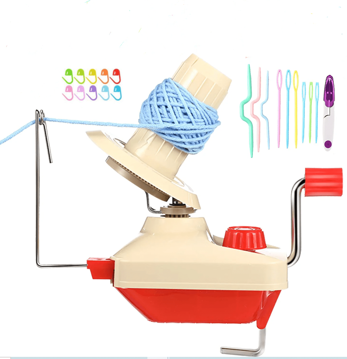 Yarniss Yarn Cake Ball Winder, Hand Operated Yarn Winder 4 Ounce Capacity  Blue,Valentines Day Gifts