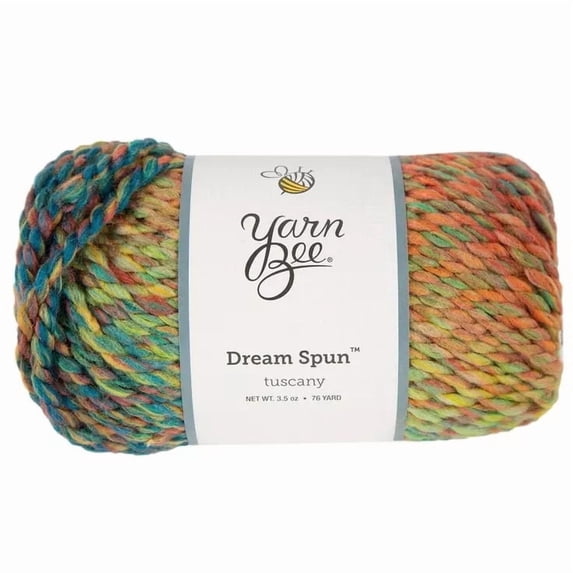 Yarn Bee Dream Spun Yarn, Bulky Acrylic and Superwash Wool, 76 Yards, Tuscany