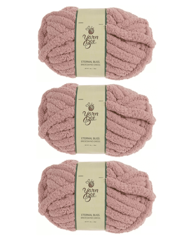 Yarn Bee Eternal Bliss, Jumbo Weight 100% Polyester Yarn, 28 Yards, Set of 3, Sage