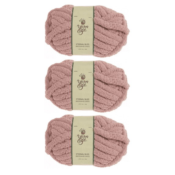 Yarn Bee Eternal Bliss, Jumbo Weight 100% Polyester Yarn, 28 Yards, Set ...