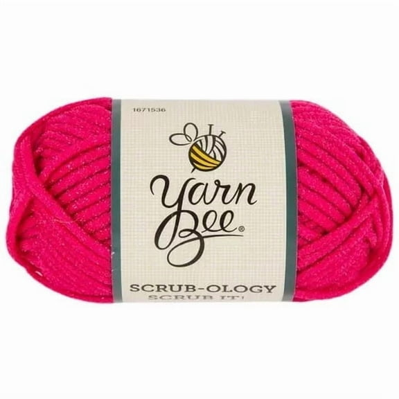 Yarn Bee Scrub-Ology Scrub It Yarn, Bulky 100% Nylon, 79 yards, Bright Pink