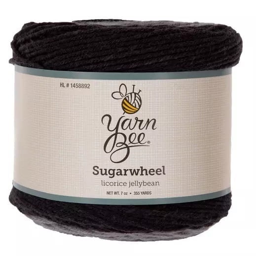 Yarn Bee Sugarwheel Yarn Cake, Medium Weight Acrylic, 355 Yards, Licorice Jelly Bean