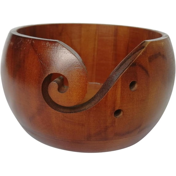 Yarn Bowl Holder Smooth Knitting Crochet Yarn Bowl Holder, Brown, as described