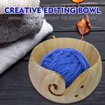 Yarn Bowl Organizer Wood Storage Portable Holder Handmade for Knitting Crochet, School Supplies: Office&Craft&Stationery