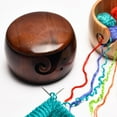 thumbnail image 1 of Yarn Bowl with Lid Wooden Easy to Knit Crochet Organizer Storage Holder Knit and, 1 of 8