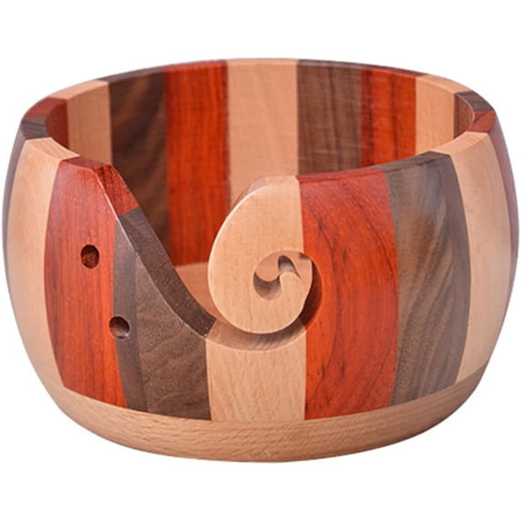 Yarn Bowls for Crocheting, Large Wooden Yarn Bowls with Holes, Knitting Crochet Storage Bowls with Holes, DIY Knitting Crocheting Accessories