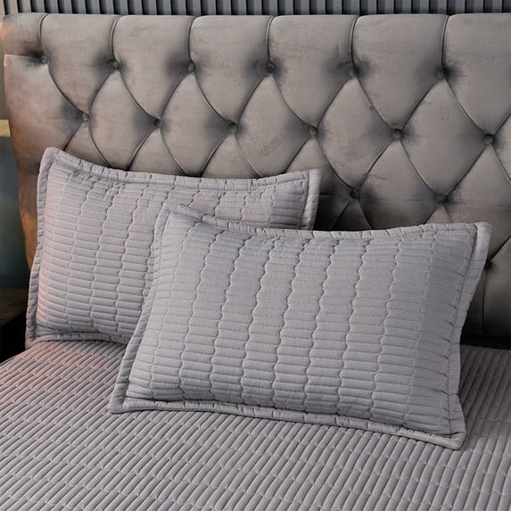 Yarn Brushed Quilted Quilted Pillowcase 48x74cm Pillow Core Protective Cover Is Non-slip Machine Washable Dirt-proof And Soft And, Dark gray