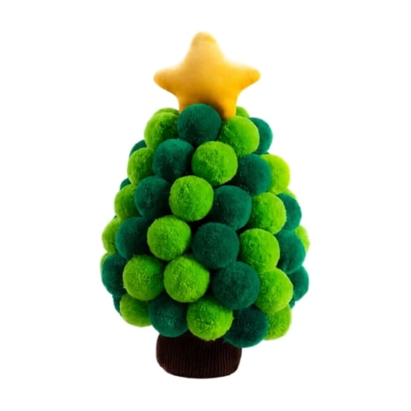 Yarn Christmas Tree Handmade Pom Decoration 1 Piece Small Mini Artificial Christmas Tree for Tabletop Desk Home Holiday Decor