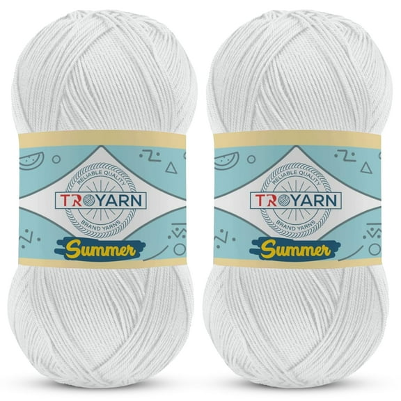 Yarn for Crocheting & Knitting - 2 Skeins (2x383 Yds) (1051055 - Sugar White) Crochet Yarn - 100% Microfiber Acrylic Yarn - Knitting Yarn for Craft Projects