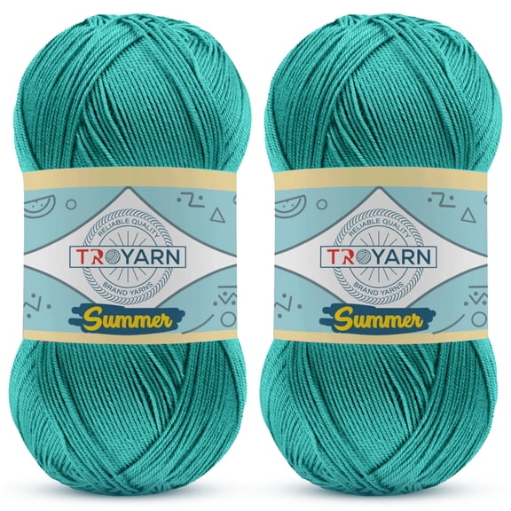 Yarn for Crocheting & Knitting - 2 Skeins (2x383 Yds) (105610 - Emerald Green) Crochet Yarn - 100% Microfiber Acrylic Yarn - Knitting Yarn for Craft Projects