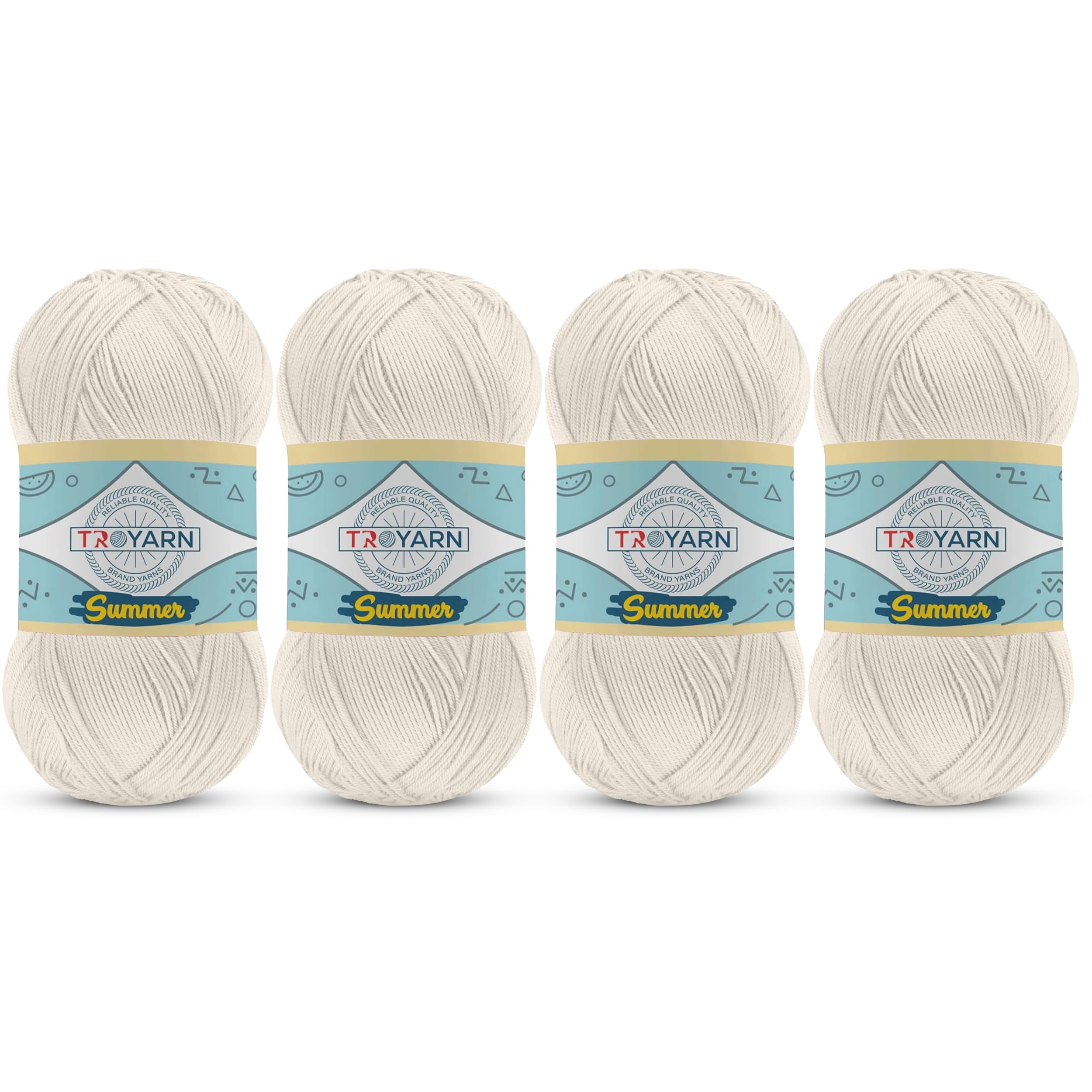 Yarn for Crocheting & Knitting - 4 Skeins (4x383 Yds) (105062 - Light Cream) Crochet Yarn - 100% Microfiber Acrylic Yarn - Knitting Yarn for Craft Projects