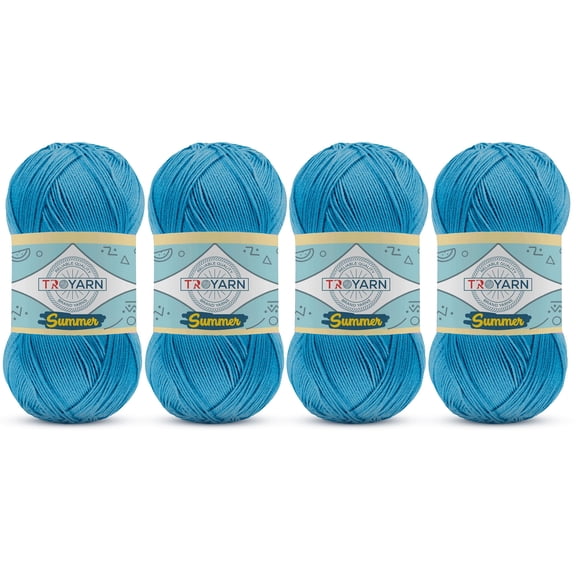 Yarn for Crocheting & Knitting - 4 Skeins (4x383 Yds) (105245 - Turquoise) Crochet Yarn - 100% Microfiber Acrylic Yarn - Knitting Yarn for Craft Projects