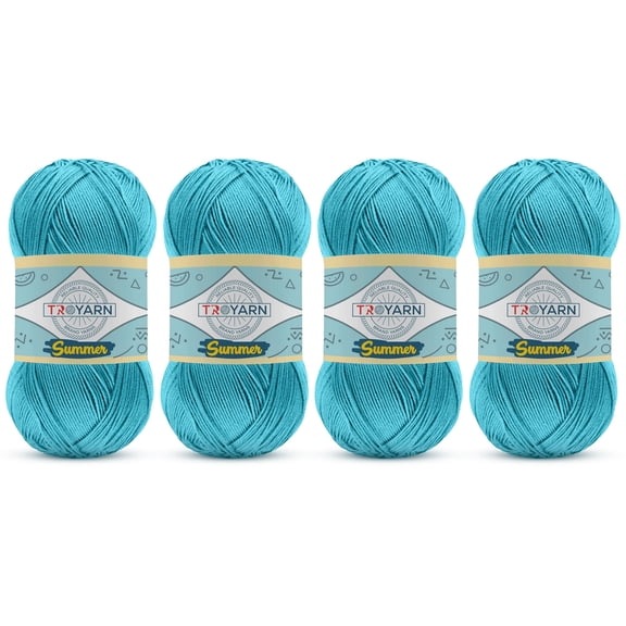 Yarn for Crocheting & Knitting - 4 Skeins (4x383 Yds) (105376 - Aquarium) Crochet Yarn - 100% Microfiber Acrylic Yarn - Knitting Yarn for Craft Projects