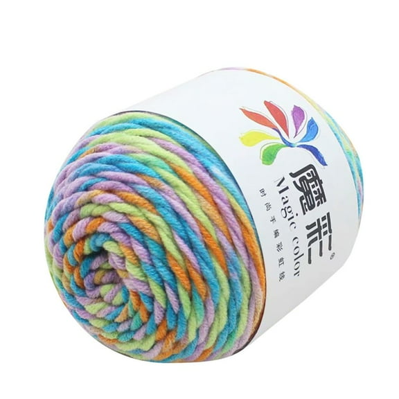 Yarn for Crocheting, Rainbow Knitting Thread for Scarves, Hats, Sweaters, Soft and Durable Cotton Wool, Very Suitable for Scarves, Shawls, Blankets, and Clothing, Colorful