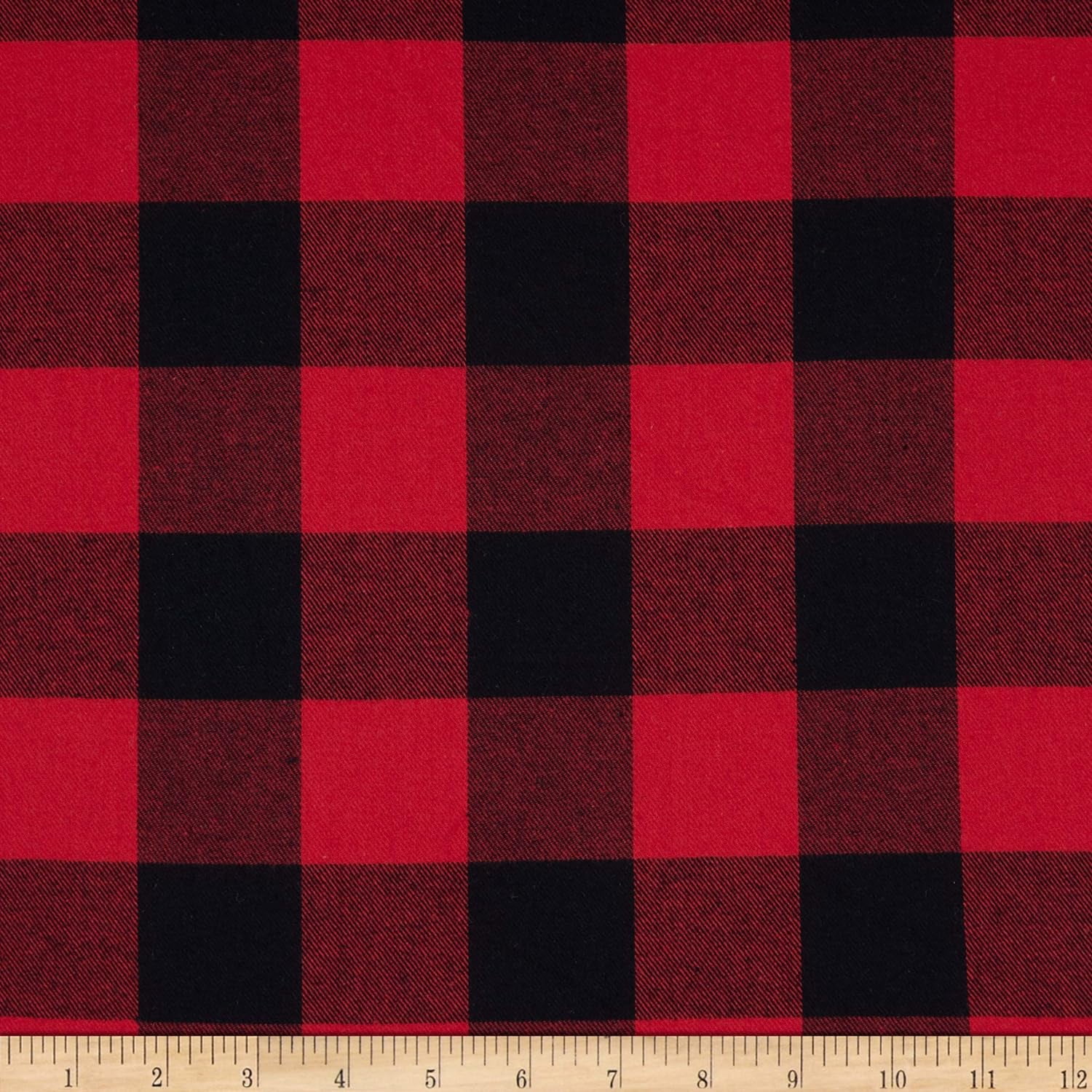 Yarn Dyed Flannel Buffalo Plaid Red, Fabric By The Yard
