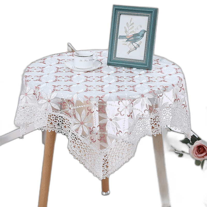 Yarn Embroidery Simple Love Fabric Tablecloth Square Lace Tablecloth Ins Style Night Market